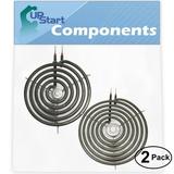 2-Pack Replacement for General Electric LEB316GT3WH 8 inch 6 Turns & 6 inch 5 Turns Surface Burner Elements - Compatible with General Electric WB30M1 & WB30M2 Heating Element for Range