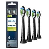 Philips Sonicare Diamondclean Replacement Toothbrush Heads HX6064/95 Brushsyncâ„¢ Technology Black 4-pk