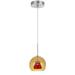 Integrated Dimmable LED Double Glass Mini Pendant Light Amber & Red - 6W 450 Lumen & 3000K
