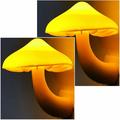 2Pack Mushroom-Shaped Energy Saving Sensor LED Night Light with Plug Yellow