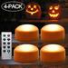 4-Pack Halloween LED Pumpkin Lights Battery Operated - Orange Pumpkin Lights with Timer and Remote Halloween Decor - Halloween Jack-O-Lantern Decoration Outdoor - Flameless Pumpkin Candles