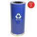 Witt Industries Steel 24-Gallon 1 Opening Recycling Container with 1 Metal Liner Legend Recycle Blue (Pack of 2)