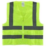 small /neiko high visibility neon yellow zipper front safety vest with 2 side pockets asin/isea standard