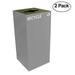 Witt Industries 32GC04-SL GeoCube Recycling Receptacle with Combination Slot/Round Opening Steel 32 gal Slate (Set of 2)