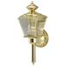 66964 Single Light Coach Wall Lantern With Tail - Polished Brass Finish