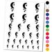 Moon with Hanging Stars Water Resistant Temporary Tattoo Set Fake Body Art Collection - Light Green