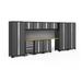 NewAge Products Bold Series Gray 12 Piece Cabinet Set Heavy Duty 24-Gauge Steel Garage Storage System Slatwall Included