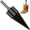 Welpettie Wood Splitter Drill Bit 32/42mm Splitting Wood Cone Drill Bit Square Handle and Hexagon Handle Heavy Duty High Carbon Steel Drill Screw Cone Driver for Household Electric Drill