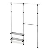Whitmor 2 Shelf 2 Rod Closet System Adjustable Steel Closet Organizer 10 x 50.45 x 61 Silver/Black Adult Use
