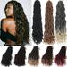 Benehair Goddess Locs Crochet Braids Curly Wavy Faux Locs Hair Extensions with Curly Ends Pre Looped Locs Synthetic for Women 20 Black