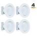 Westgate 10W 4 Inch Adjustable LED Retrofit Downlight with Integrated Smooth Trim Dimmable LED Recessed Light Fixture Damp Location Rated 120V Energy Star 5 YR Warranty (2700K Warm White 4 Pack)