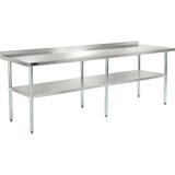 Nexel 96 W x 30 D 18 Gauge 430 Stainless Steel Workbench 2 Backsplash Galvanized Legs & Undershelf