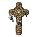 WILLART Cross Design Wall Key Holder 5 Key Hooks for The Home Wall Decor