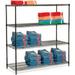 Nexel Black Epoxy 4 Tier Wire Shelving Starter Unit 72 W x 14 D x 74 H