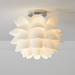 Possini Euro Design Modern Ceiling Light Semi Flush Mount Fixture 15 3/4 Wide White Flower for Bedroom Kitchen Living Room Hallway Bathroom House