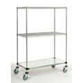 21 Deep x 54 Wide x 69 High 1200 lb Capacity Mobile Unit with 2 Wire Shelves and 1 Solid Shelf
