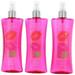 Pink Vanilla Kiss Fantasy by Body Fantasies 3 Pack 8 oz Fragrance Body Spray for Women