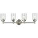 Kichler Winslow 30 4 Light Brushed Nickel Vanity Light with Seeded Glass Shades