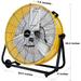 Hottes Industrial Fan 24 Inch Heavy Duty Drum 3 Speed 8100 CFM Air Circulation High Velocity Fan For Warehouse Workshop Factory Commercial Residential and Greenhouse Yellow