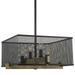 Kira Home Channing 28 Pendant Light Chandelier Farmhouse Lighting Square Mesh Cage Design Smoked Birch Wood - Ideal