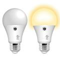 Kasonic Lighting 2-Pack Sensor Bulb LED Bulbs Dusk to Dawn Automatic On/Off 10-Watt 800-Lumen Warm White