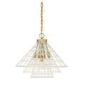 Savoy House 7-8850-5-142 Lenox 5 Light Pendant Light in White with Warm Brass Accents (21 W x 17 H)