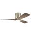 3-Blade Hugger Ceiling Fan with Walnut Blades with Frosted White Polycarbonate Led Lights 48 inches W X 10.25 inches H-Brushed Nickel Finish Bailey