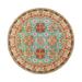 My Magic Carpet Machine Washable Non-Slip Stain Resistant Round Area Rug - Ottoman Turquoise 6 x 6 - For Kitchen Entryway Hallway Bedroom RV Pets Kids