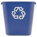 Rubbermaid Commercial Deskside Recycling Container Medium 28.13 qt Plastic Blue Each