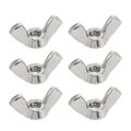 10-24 Wing Nuts 304 Stainless Steel Shutters Butterfly Nut Hand Twist Tighten Fasteners Parts 6 pcs