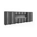 NewAge Products Bold Series Gray 14 Piece Cabinet Set Heavy Duty 24-Gauge Steel Garage Storage System Slatwall Included