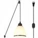 FSLiving Vintage Pendant light Fixture Pulley Pendant Light Glass Hanging Pendant Light with Dimmer Switch Adjustable Ceiling Light for Bedroom Kitchen Island High Ceilings-Bulb Not Included