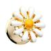 Golden Daisy Flower Double Flared Ear Gauge Plug Earrings