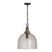 Capital Lighting 336011YP-484 Inglewood Clear Seeded Glass Dome Pendant 1-Light 100 Watts 19 H x 15 W Grey Wash/Pewter