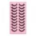 Slopehill False Eyelashes Set Synthetic False Eyelashes Cat Eye False Eyelash Extension Set Thick False Eyelashes Set Russian Style Natural Curl Reusable Perfect for Everyday or Date