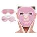 Dicasser Cooling Ice Face Eye Mask for Reducing Puffiness Bags Under Eyes Sinus Redness Pain Relief Dark Circles Migraine Hot/Cold Pack with Soft Plush Backing Pink(1* Eye Mask+1*Face Mask)