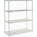 Nexel 5 Tier Chrome Wire Shelving Starter Unit 54 W x 21 D x 86 H