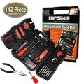 kingorigin 142 piece professional multi-tool kit home repair tool kit tool kit home repair tool kit general household tool kit for home maintenance with plastic toolbox storage case