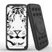 INFUZE Qi Wireless Portable Charger for Samsung Galaxy A32 5G External Battery (12000 mAh 18W Power Delivery USB-C/USB-A 3.0 Ports Suction Cups) with Touch Tool - White Tiger