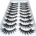 3/5/10 Pairs 3-D Handmade False Eyelashes Strip Lashes 1 to 1.5 cm for Women and Girls