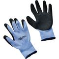 Crinkle Latex Coated Gloves Polyester Knit Black/Blue X-Large Lot of 12