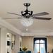 Warehouse of Tiffany Taliko 52-inch Ceiling Fan Black Crystal Shade