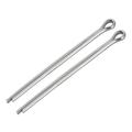 Split Cotter Pin -5mm x 90mm 304 Stainless Steel 2-Prongs Silver Tone 2Pcs