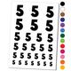 Number 5 Five Fun Bold Font Water Resistant Temporary Tattoo Set Fake Body Art Collection - Black