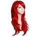 Wesracia Long Women Fashion Synthetic Wavy Party Full Wigs Red