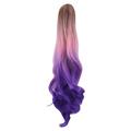 HSMQHJWE Clip in Hair Curly Extensions Human Hair Wavy Long Tri-Color Synthetic Wig Woman Ponytail Curly Extension Hair wig Cleansing Conditioner for Curly Hair