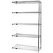 Quantum Storage AD54-1272S-5 5-Shelf Stainless Steel Wire Shelving Add-On Unit - 12 x 72 x 54 in.