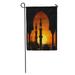 LADDKE East Fireball Sunset Behind Two Minarets Middle Egypt Turkey Dome Garden Flag Decorative Flag House Banner 12x18 inch