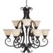 Maxim Lighting - Nine Light Chandelier - Manor-Nine Light Two Tier Chandelier in