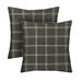 RSH DÃ©cor Indoor Outdoor Set of 2 Pillows 17 x 17 Brandin Twilight Grey Plaid